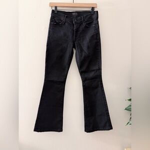 Mother The Cruiser Jeans in Not Guilty Black Denim Mid Rise Flared Leg Size 26